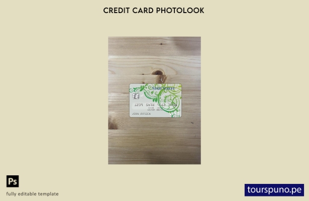listo para imprimir plantilla frontal de aspecto fotográfico de tarjeta visa  42